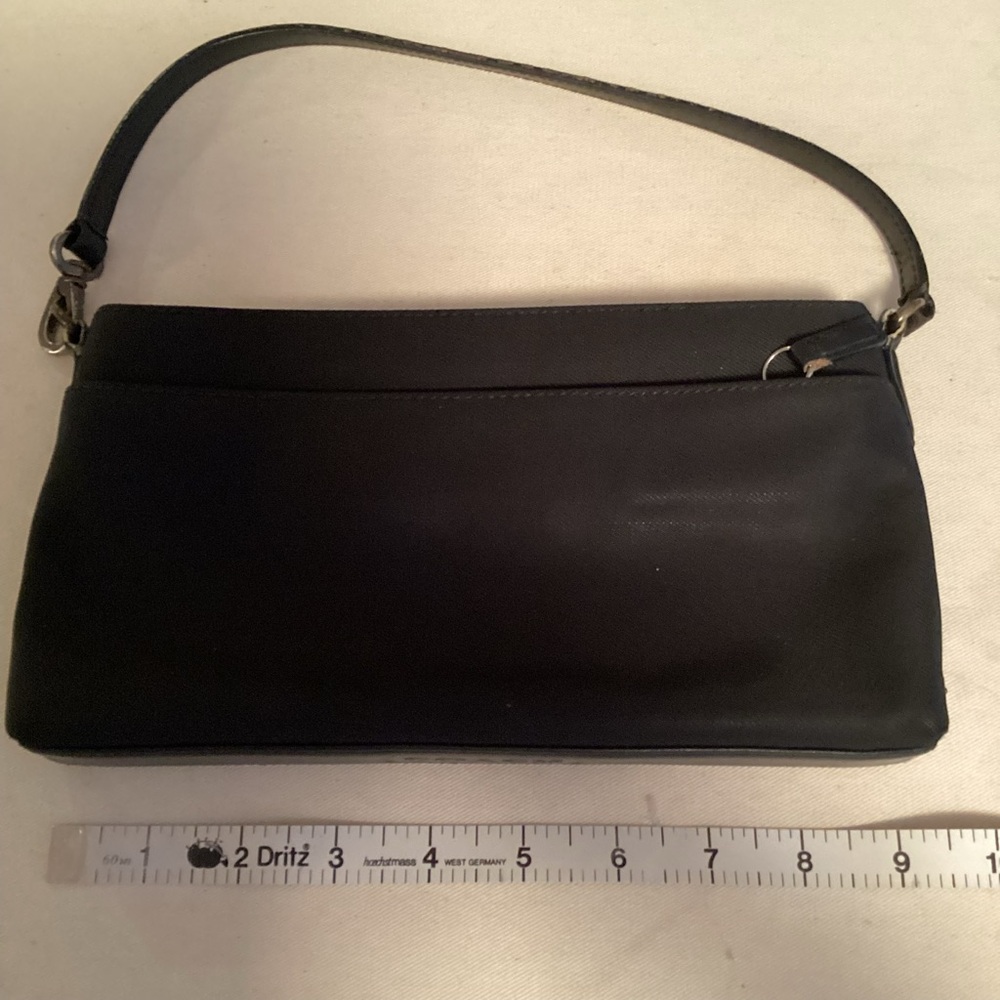 Coach Black Fabric Evening Clutch with Leather Trim